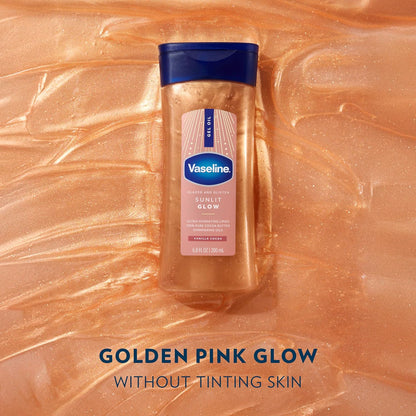 Glazed and Glisten Sunlit Glow Body Gel Oil Vanilla Cocoa Shimmering with Ultra-Hydrating Lipids and 100% Pure Cocoa Butter, 6.8 Oz
