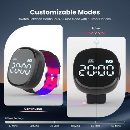 Blood Pressure Lowering Device, 4 Colors & Dual Modes Red Light Wrist Watch for Lower Blood Pressure Naturally and and Reduce Blood Viscosity