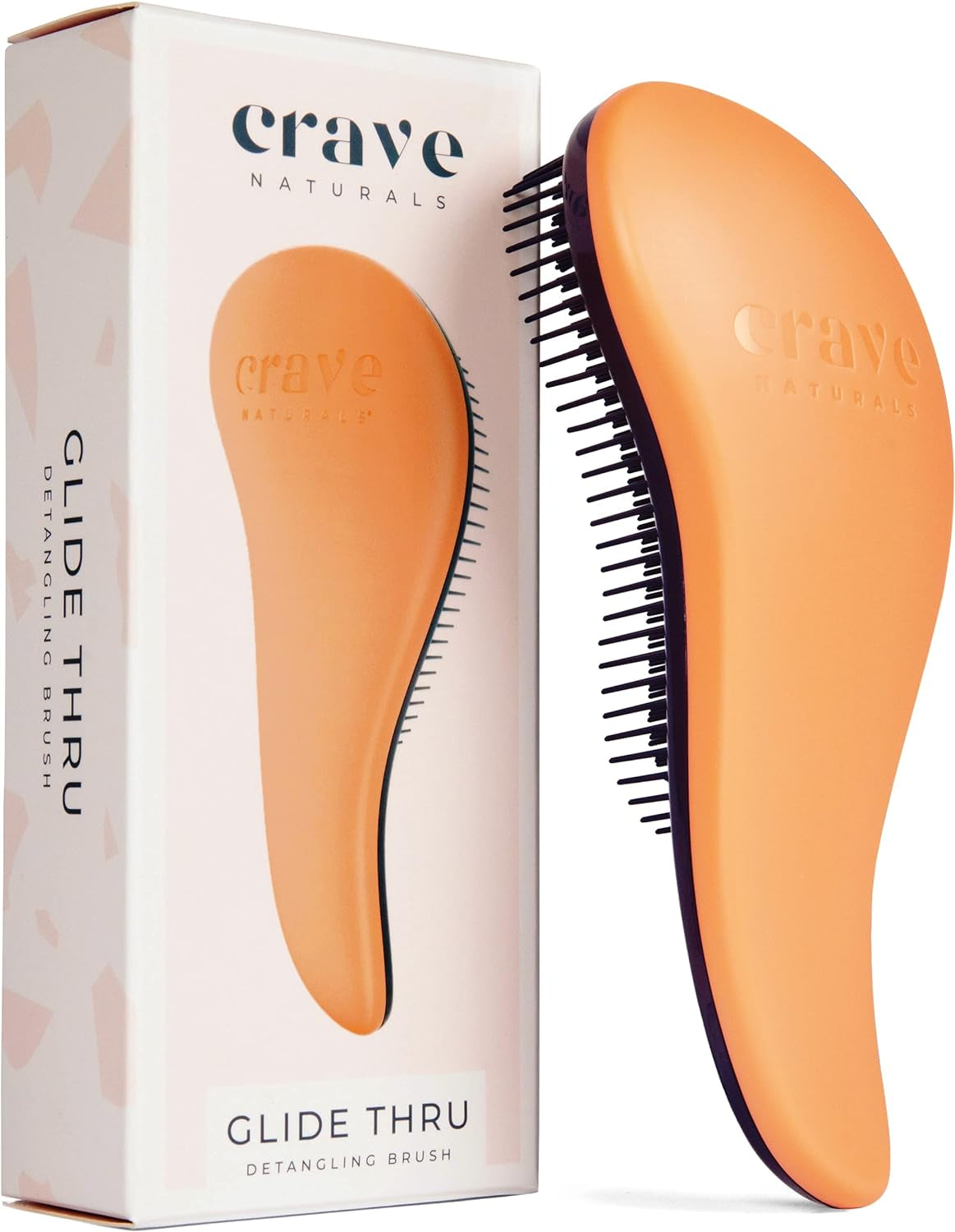 Glide Thru Detangling Hair Brush for Women and Kids - 7.5X3-Inch Hair Detangler Brush for Wet or Dry, Curly and Straight Hair - Ergonomic Design, Detangling, and Styling Comb - Purple