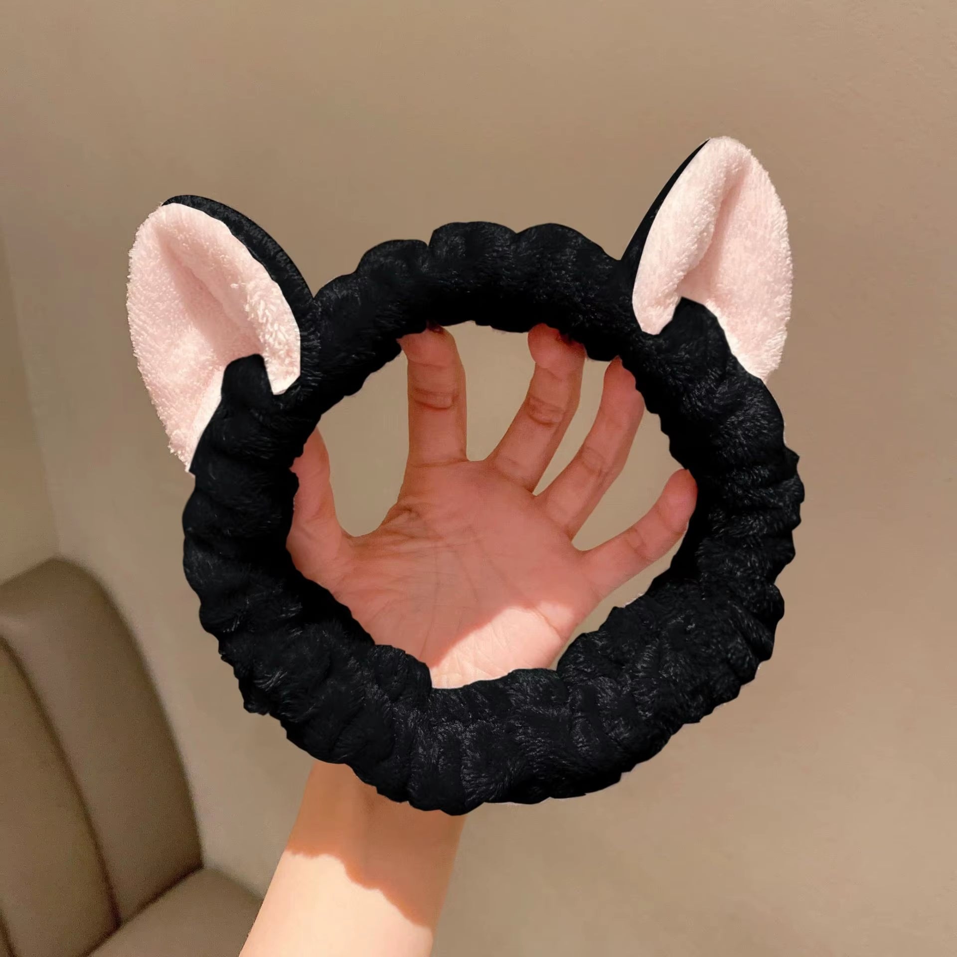 Hairband Cat Coral Plush Headband Cute Soft Hair Bow Headband Hairband Wash Face Makeup Headband Bandage Girl Accessories