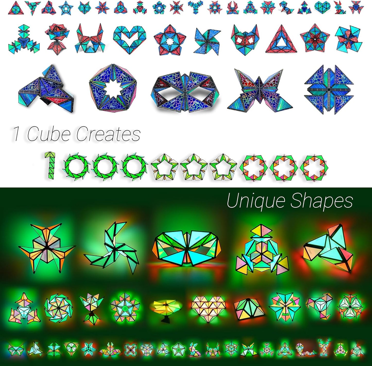 Magnet Pyramid Stone Puzzle 243 Magnets 14pcs STEM Creative Toy