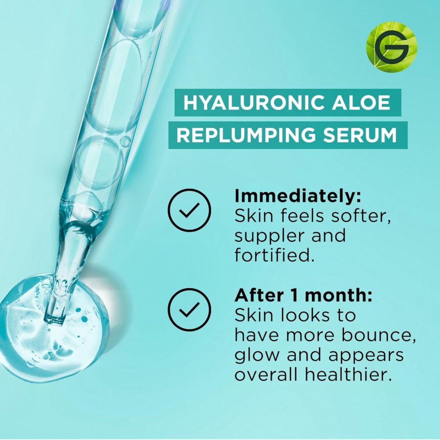 Aloe Vera Serum, with HYALURONIC ACID, Replumping Hydrating, Suppler Skin, Glows, Healthier Looking, for Normal to Combination, Vegan Formula, 30Ml