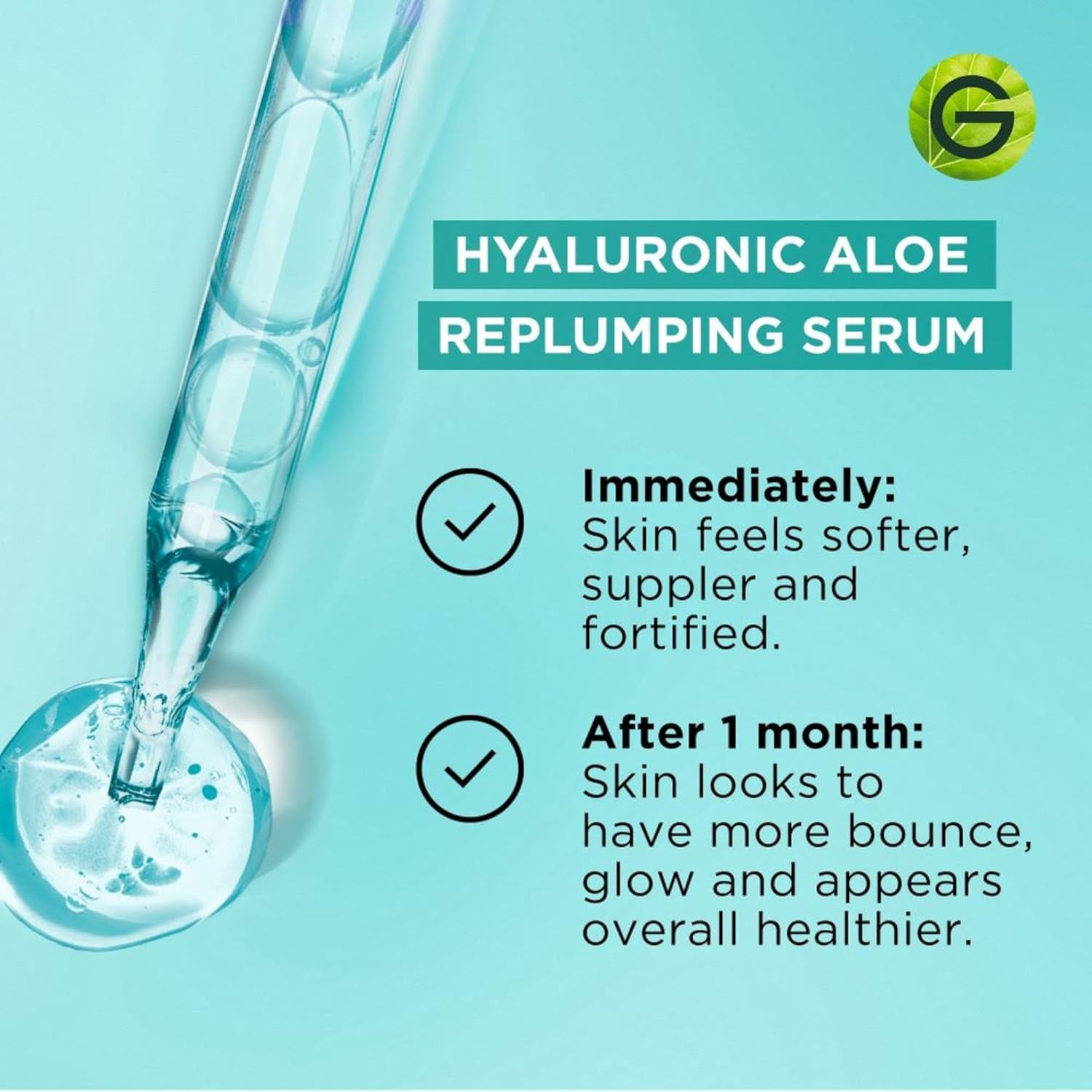 Aloe Vera Serum, with HYALURONIC ACID, Replumping Hydrating, Suppler Skin, Glows, Healthier Looking, for Normal to Combination, Vegan Formula, 30Ml