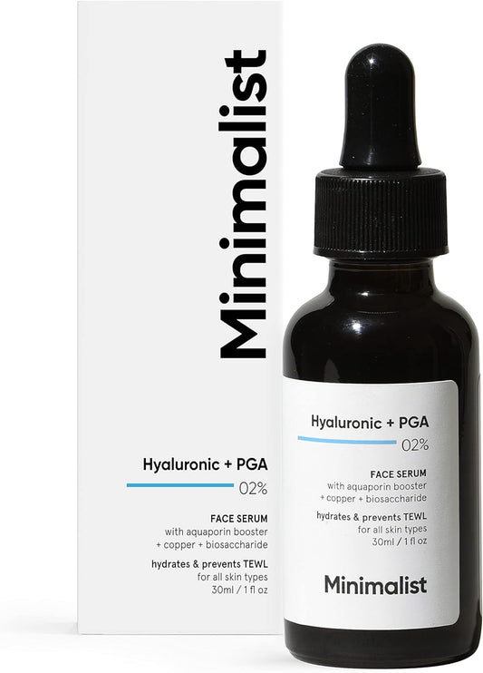 2% Hyaluronic Acid Serum for Intense Hydration,| PGA Serum | Daily Hydrating Face Serum Dry, Normal & Oily Skin 30 Ml / 1 Fl Oz
