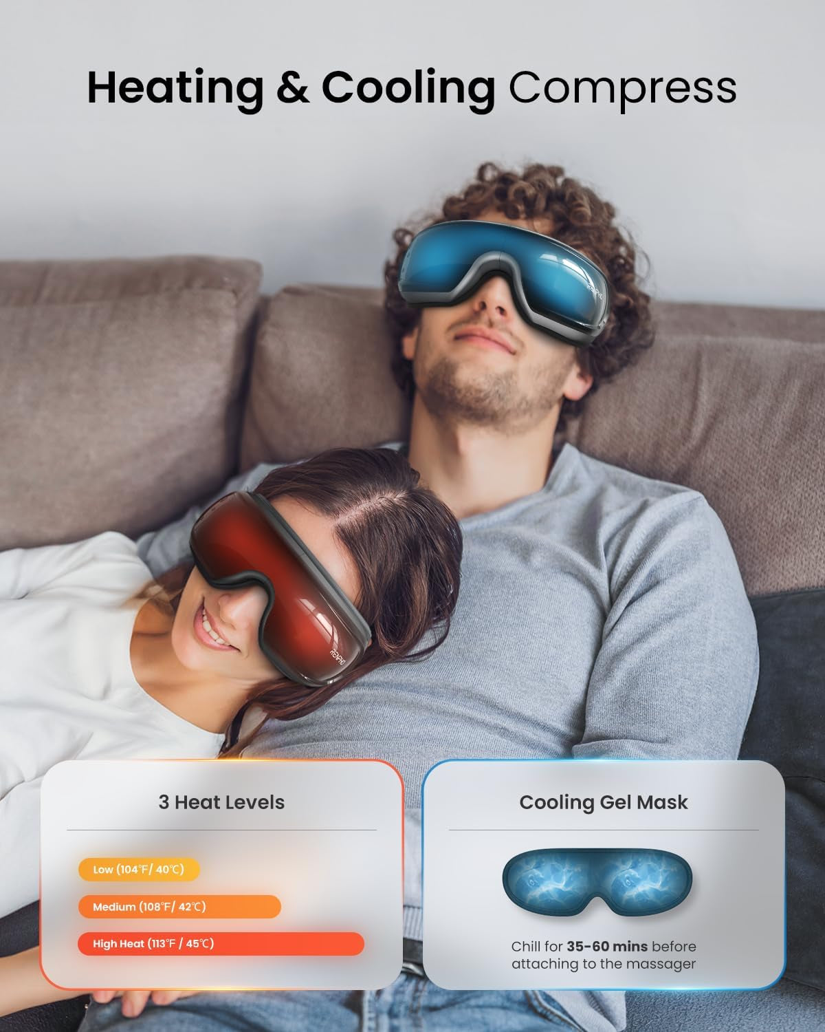 Eyeris 3 Eye Massager with Heat and Cooling, FSA Eligible HSA, Birthday Valentines Day Gifts for Women Men Her Him, Voice Control Eye Mask for Migraines, Eye Care with Massage, Reduce Dry Eyes