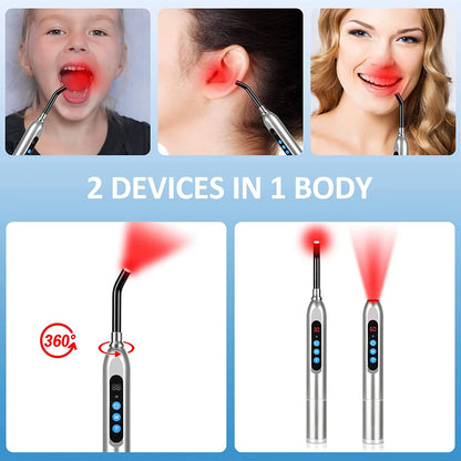 Red Light Therapy for Cold Sore Canker Sore 660Nm 850Nm near Infrared LED Light Therapy Device Narrow Beam for Oral Sore Problem