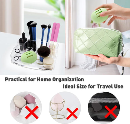 Breathable Silicone Makeup Sponge Case - Travel Beauty Blender Holder for Foundation Puff (Grass Green)