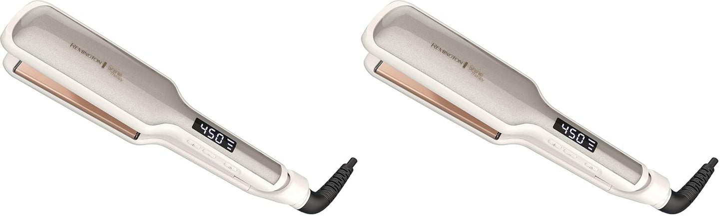 Shine Therapy 2 Inch Hair Straightener, Flat Iron Infused with Argan Oil & Keratin, Professional Ceramic Flat Iron for Less Frizz, Shiny & Smooth Hot Styling Tools