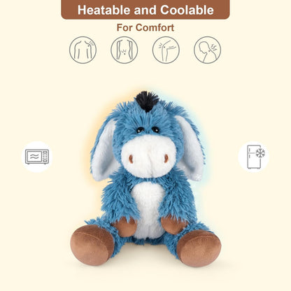 Heatable and Coolable Donkey Stuffed Animals, Microwavable Stuffed Animal Heating Pads for Soothing, Lavender Scent Donkey Plush for Discomfort, Plushies Gift for Kids & Aldults
