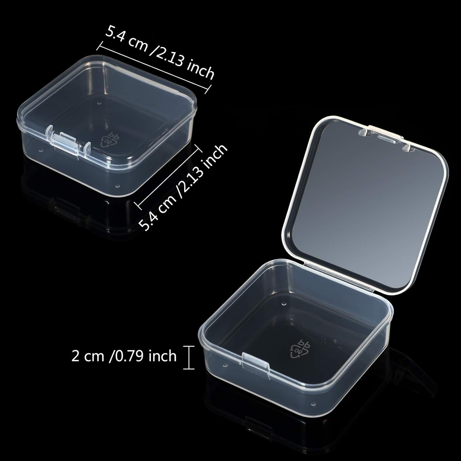 6 Pieces Mini Plastic Clear Beads Storage Containers Box for Collecting Small Items, Beads, Jewelry, Business Cards, Game Pieces, Crafts (4.45 X 3.3 X 1.18 Inch)