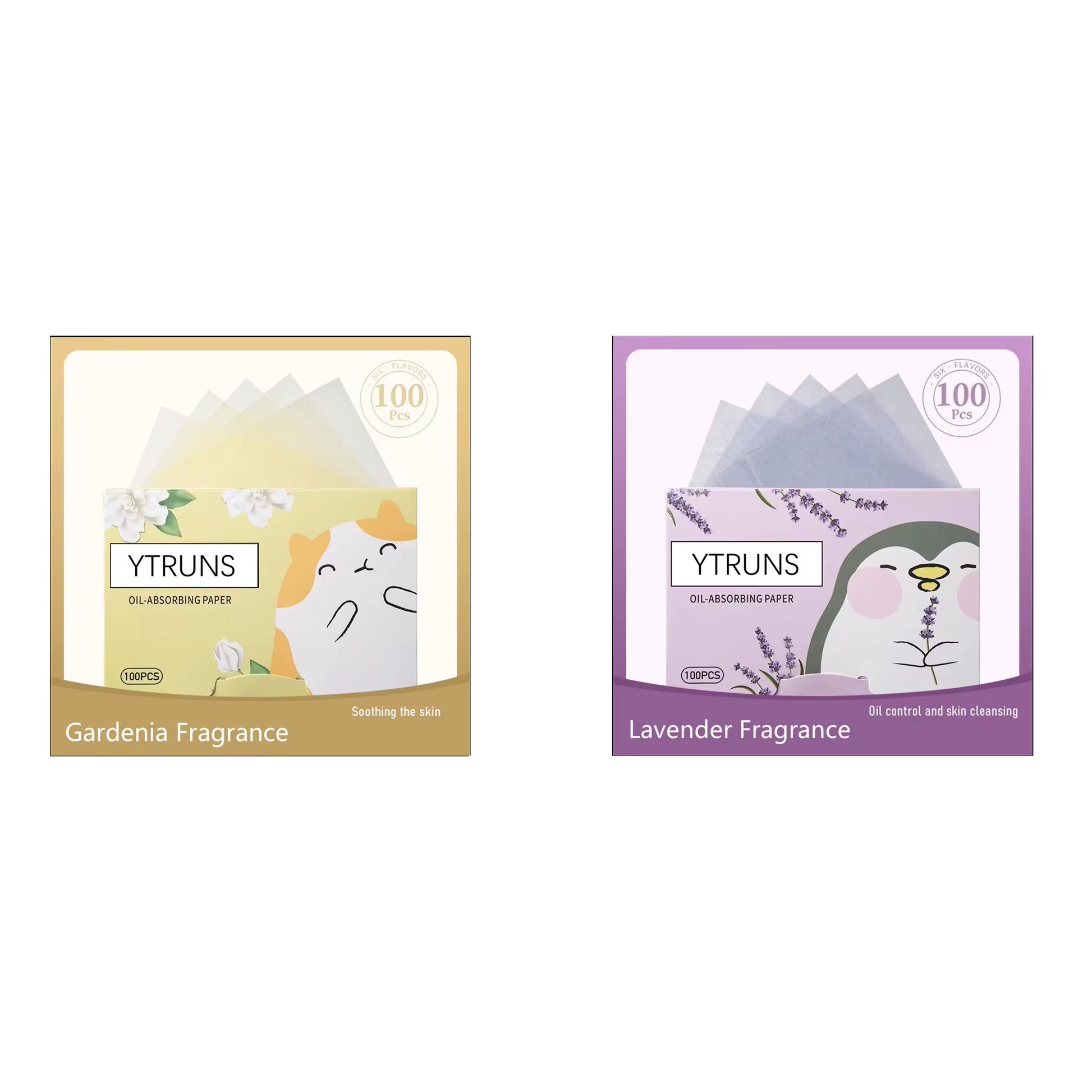 Green Tea/Gardenia/Chamomile/Lavender/Rose/Bamboo Charcoal 100Pcs Boxed Fragrance Oil Absorbing Paper for Men and Women Face Oil