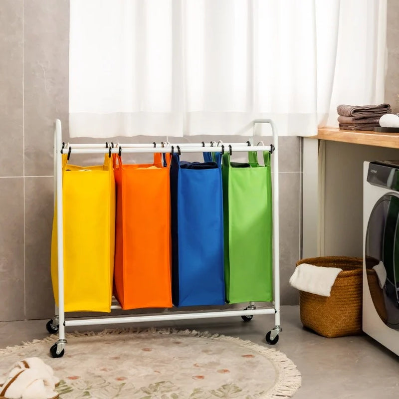 136L High-Capacity Four-Compartment Laundry Sorter