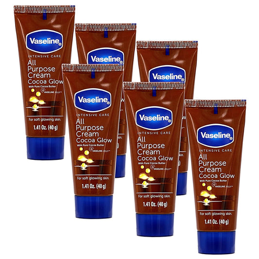 Vaseline Cocoa Cream Glow with Pure Cocoa Butter | 6-Pack 1.41 FL Oz 