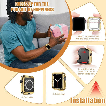 Scratch-Resistant Soft Flexible TPU Lightweight Iwatch Case Protective Protector Bumper Compatible Apple Watch Series 5 Series 4 Series 3 Series 2 Series 1 (Gold, 40Mm)