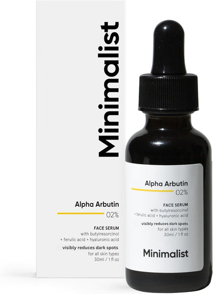  Face Serum - Hyaluronic Acid - Alpha Arbutin 2% for Blemishes, Dark Spots, PIH & Uneven Skin Tone | 30Ml