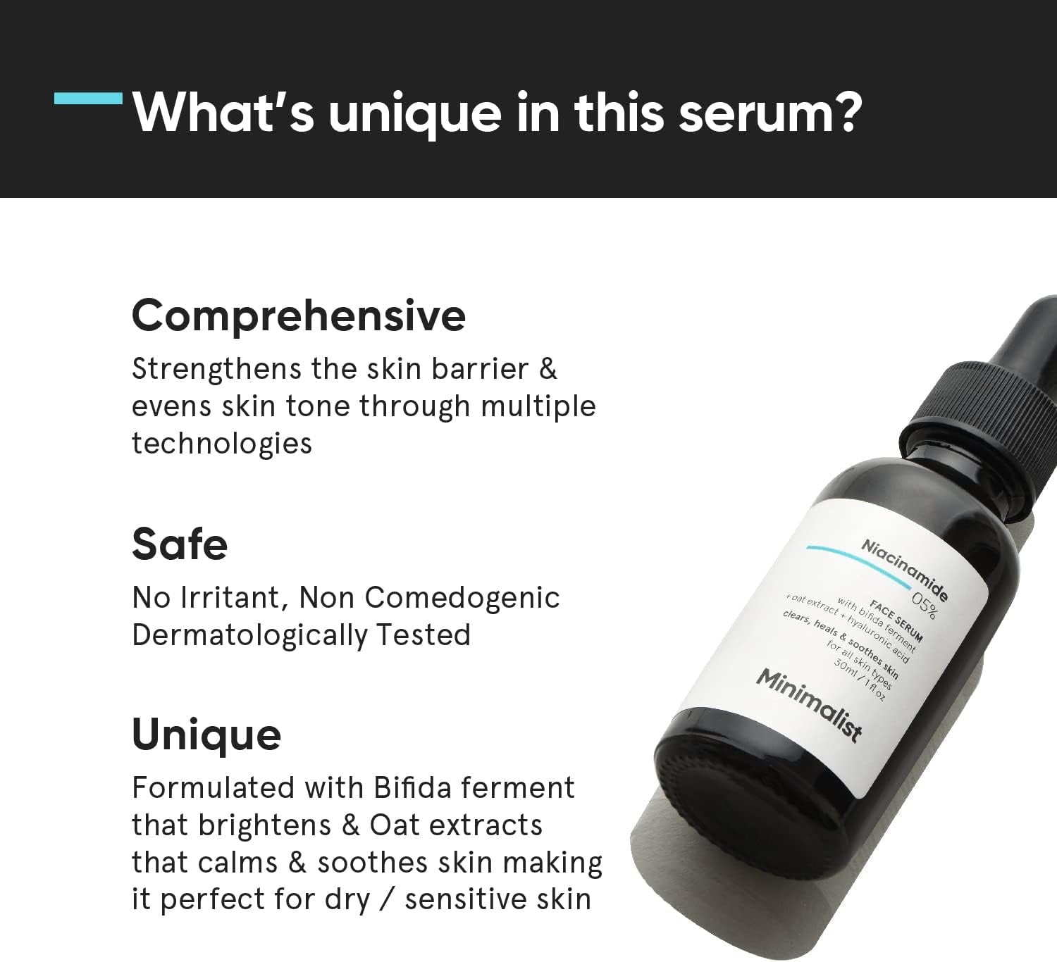 Niacinamide Serum 5% for Face with Hyaluronic Acid - Hydrates & Repairs Skin Barrier 1 Fl Oz / 30 ml