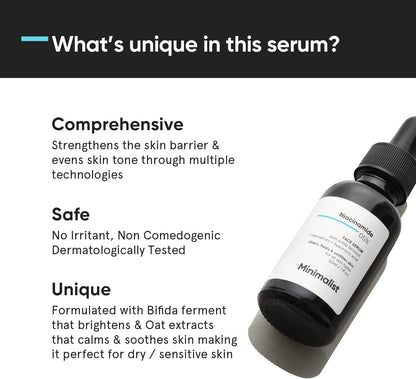 Niacinamide Serum 5% for Face with Hyaluronic Acid - Hydrates & Repairs Skin Barrier 1 Fl Oz / 30 ml