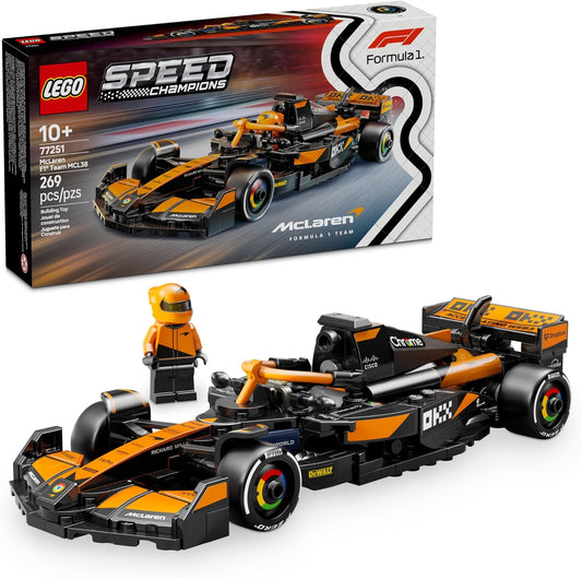 Speed Champions Mclaren F1 Team MCL38 Race Car Toy - Building Set for Kids, Boys & Girls, Ages 10+ - Toy Car for F1 Fans - Gift Idea for Birthday - 77251