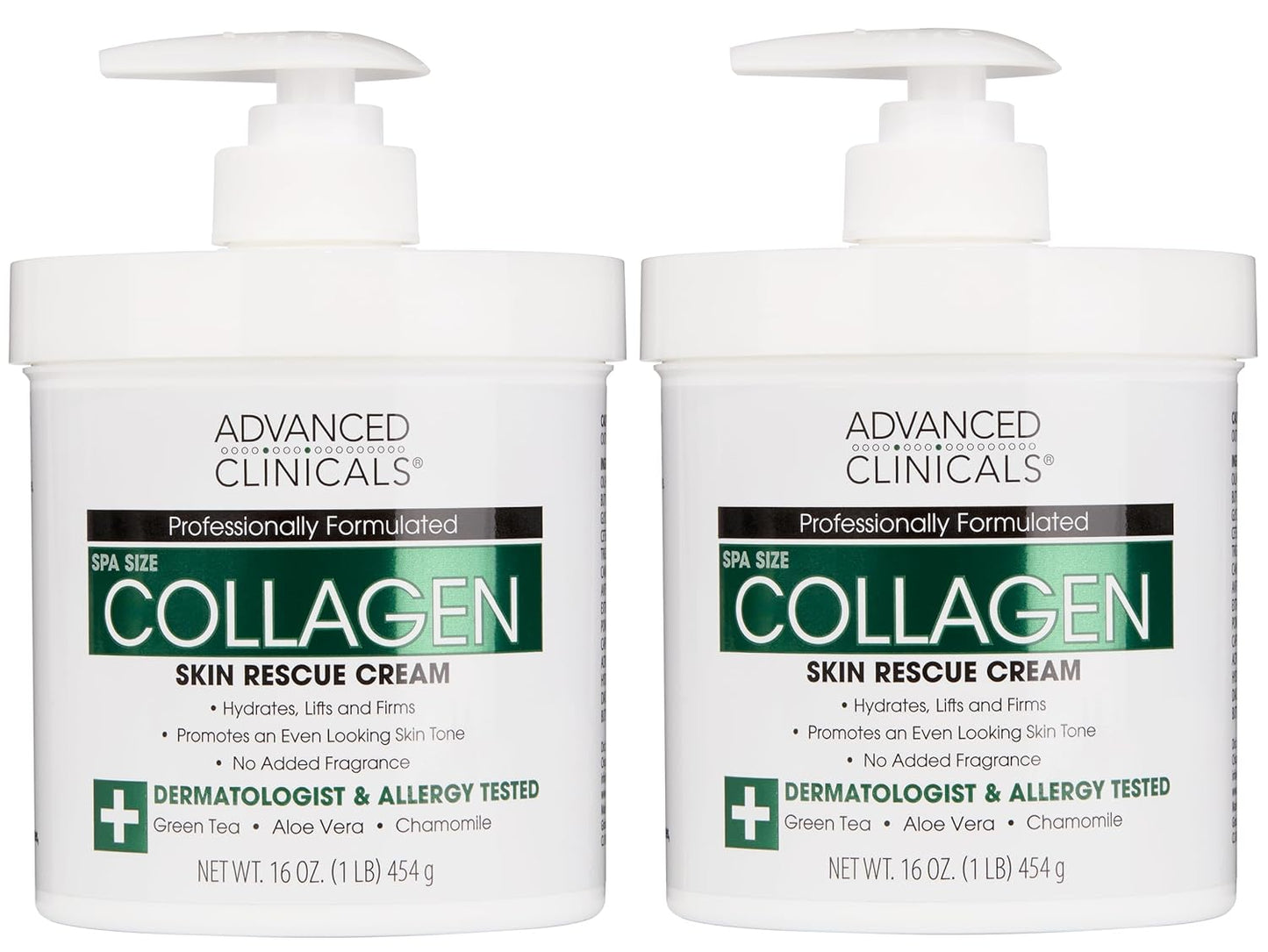 Hyaluronic Acid Moisturizer + Fragrance Free Collagen Cream Face Moisturizer & Body Lotion 2Pc Skincare Set for Women & Men Helps Reduce Appearance of Crepey Skin & Dry Skin, 2Pc