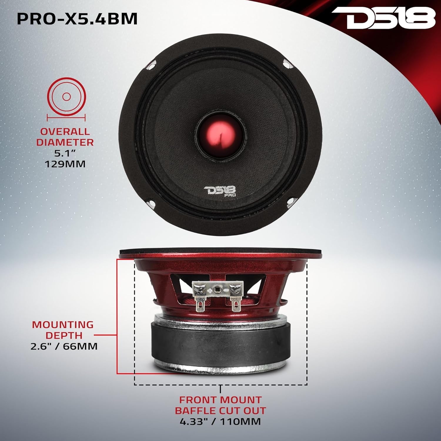 PRO-X5.4BM PRO Series Midrange Bullet Loudspeaker - Set of 1-5.25"