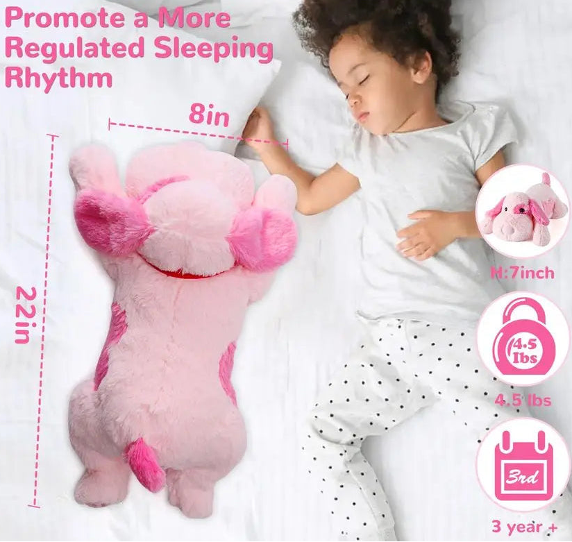 Pink Weighted Stuffed Dog 22in 4.5lb Plush Pillow Cute Large Animal Toy