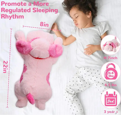 Pink Weighted Stuffed Dog 22in 4.5lb Plush Pillow Cute Large Animal Toy