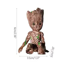 Mini Cartoon Groot Figurine – Cute Tree Man Ornament 5CM Desk Decor, Home & Office Miniature Model
