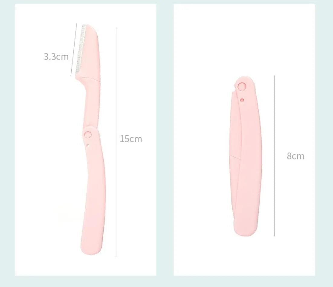 3Pcs Eyebrow Trimmer Razor Set – Foldable Scissors Hair Remover Comb Kit for Women
