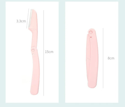 3Pcs Eyebrow Trimmer Razor Set – Foldable Scissors Hair Remover Comb Kit for Women