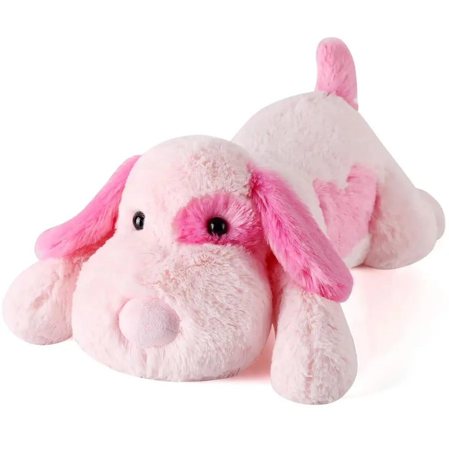 Pink Weighted Stuffed Dog 22in 4.5lb Plush Pillow Cute Large Animal Toy
