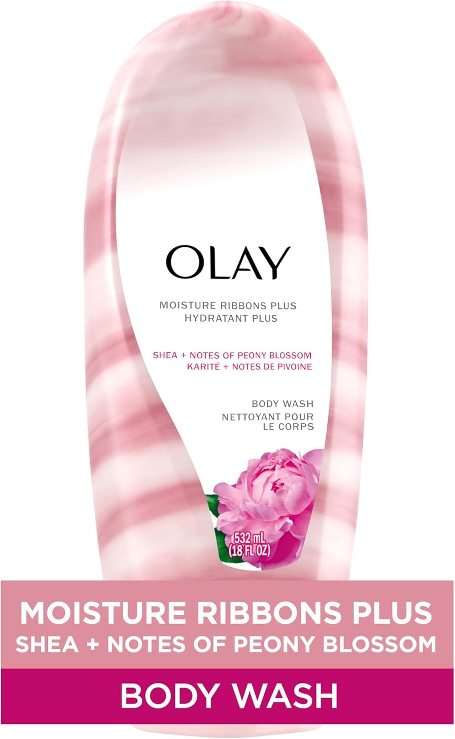 Moisture Ribbons plus Shea + Notes of Peony Blossom Body Wash, 532 Ml