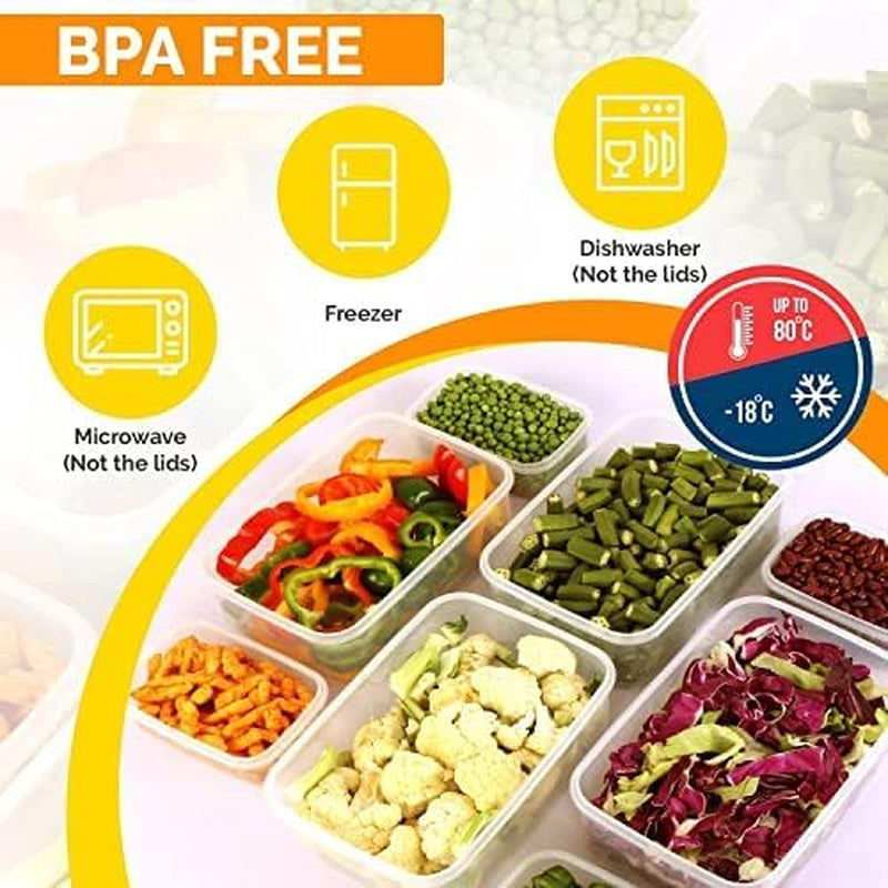24 Pack Plastic Food Storage Container Set - Transparent Bpa-Free Airtight Containers with Leak-Proof Lids for Meal Prep, Freezer, and Lunch Storage - Durable and Reusable (Red)