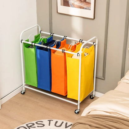 136L High-Capacity Four-Compartment Laundry Sorter