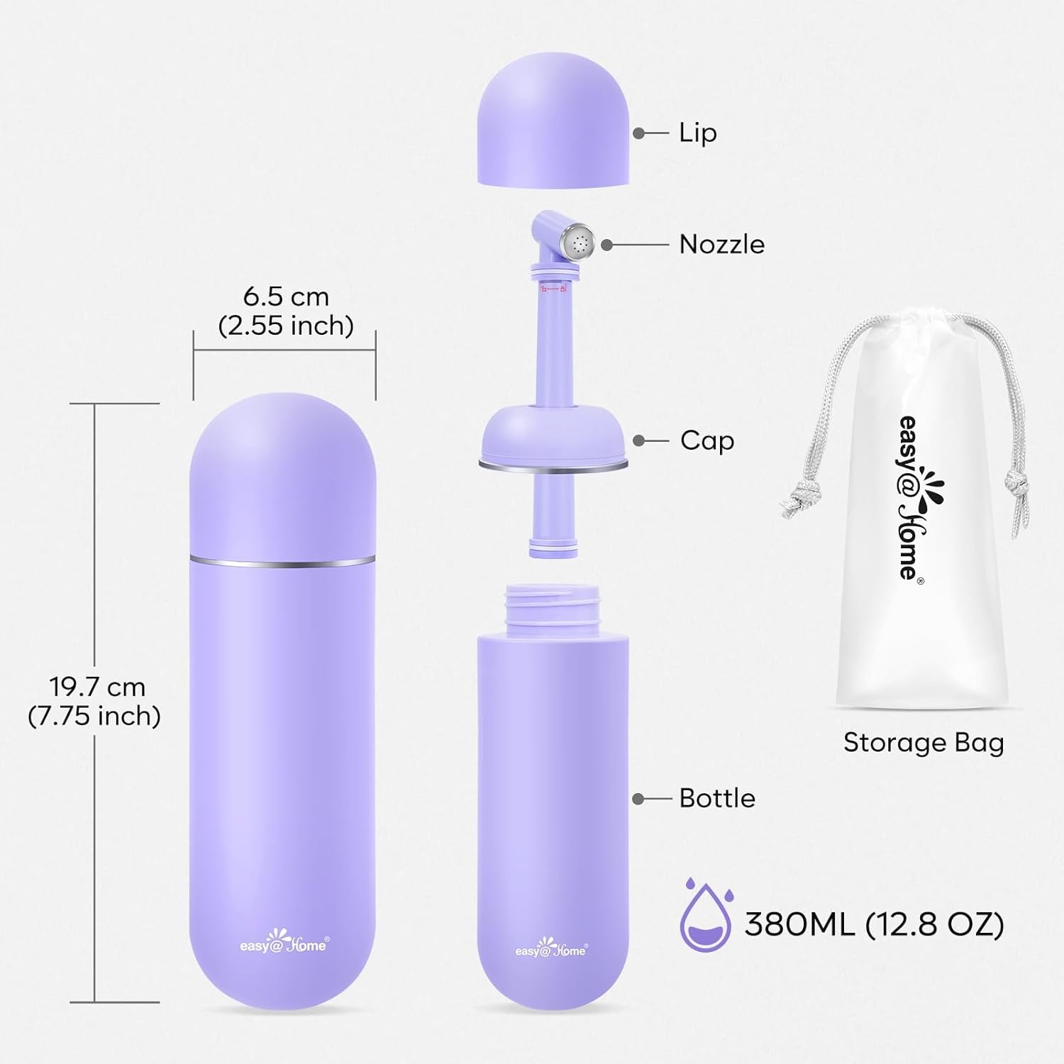 Portable Peri Bidet: 380ml Handheld Leakproof Bottle for Postpartum & Perineal Care 