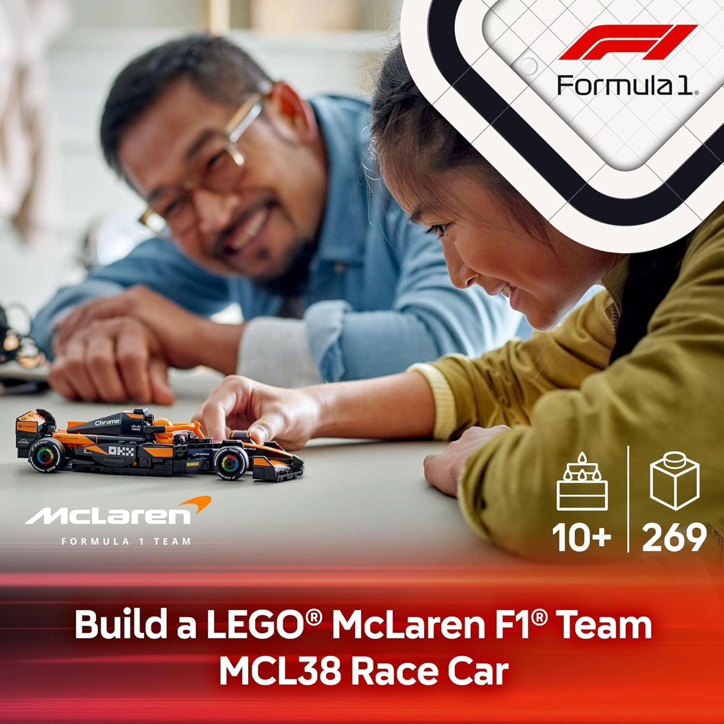 Speed Champions Mclaren F1 Team MCL38 Race Car Toy - Building Set for Kids, Boys & Girls, Ages 10+ - Toy Car for F1 Fans - Gift Idea for Birthday - 77251