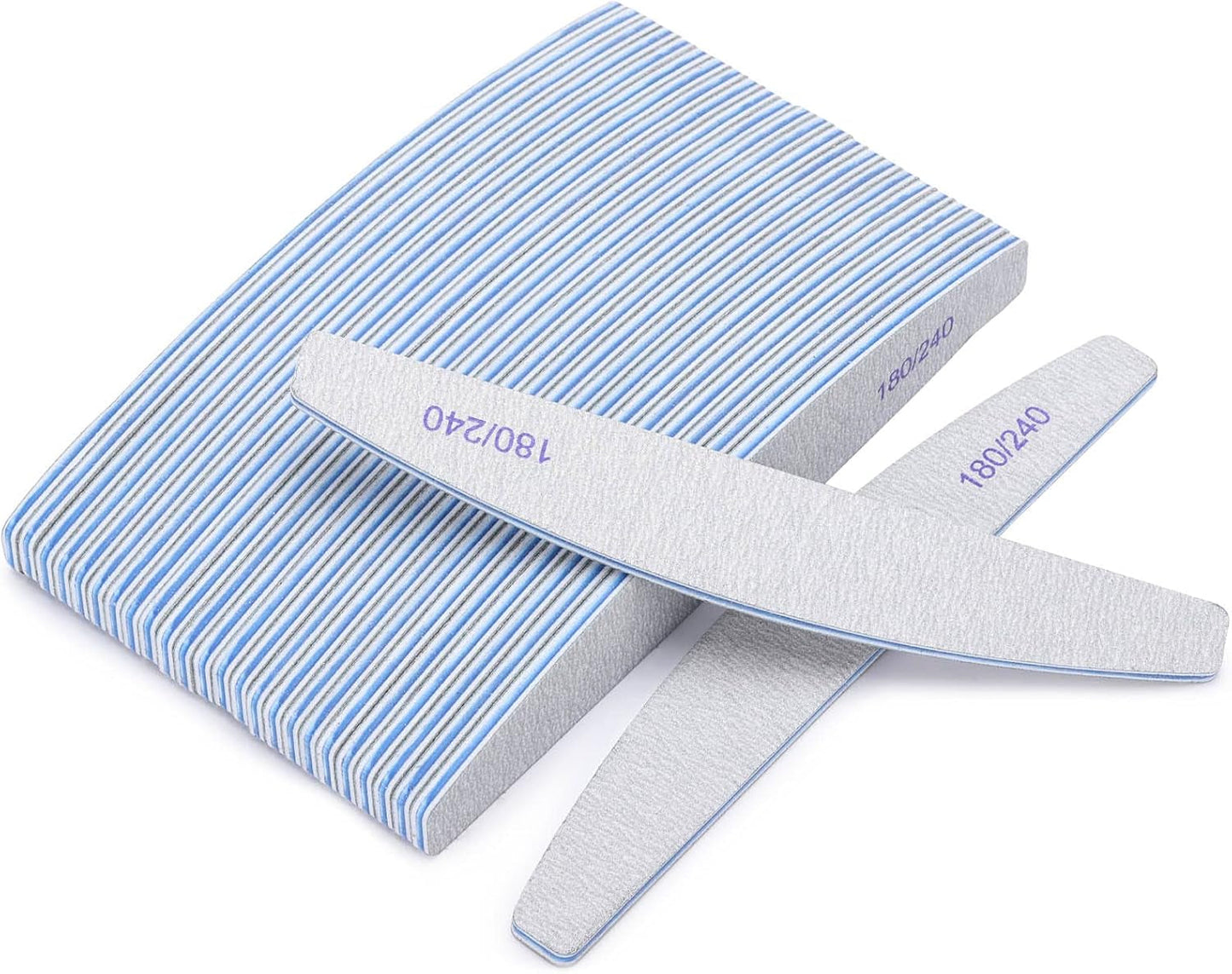 25-Piece Set of Double-Sided Emery Boards - 100/180 Grit Nail Files for Acrylic and Natural Nails