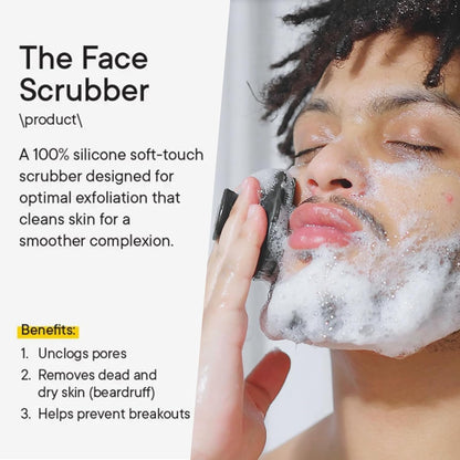 Silicone Face Scrubber -Facial Cleansing Brush, Silicone Face Wash Brush Manual Waterproof Cleansing Skin Care Face Brushes for Cleansing and Exfoliating (Black)