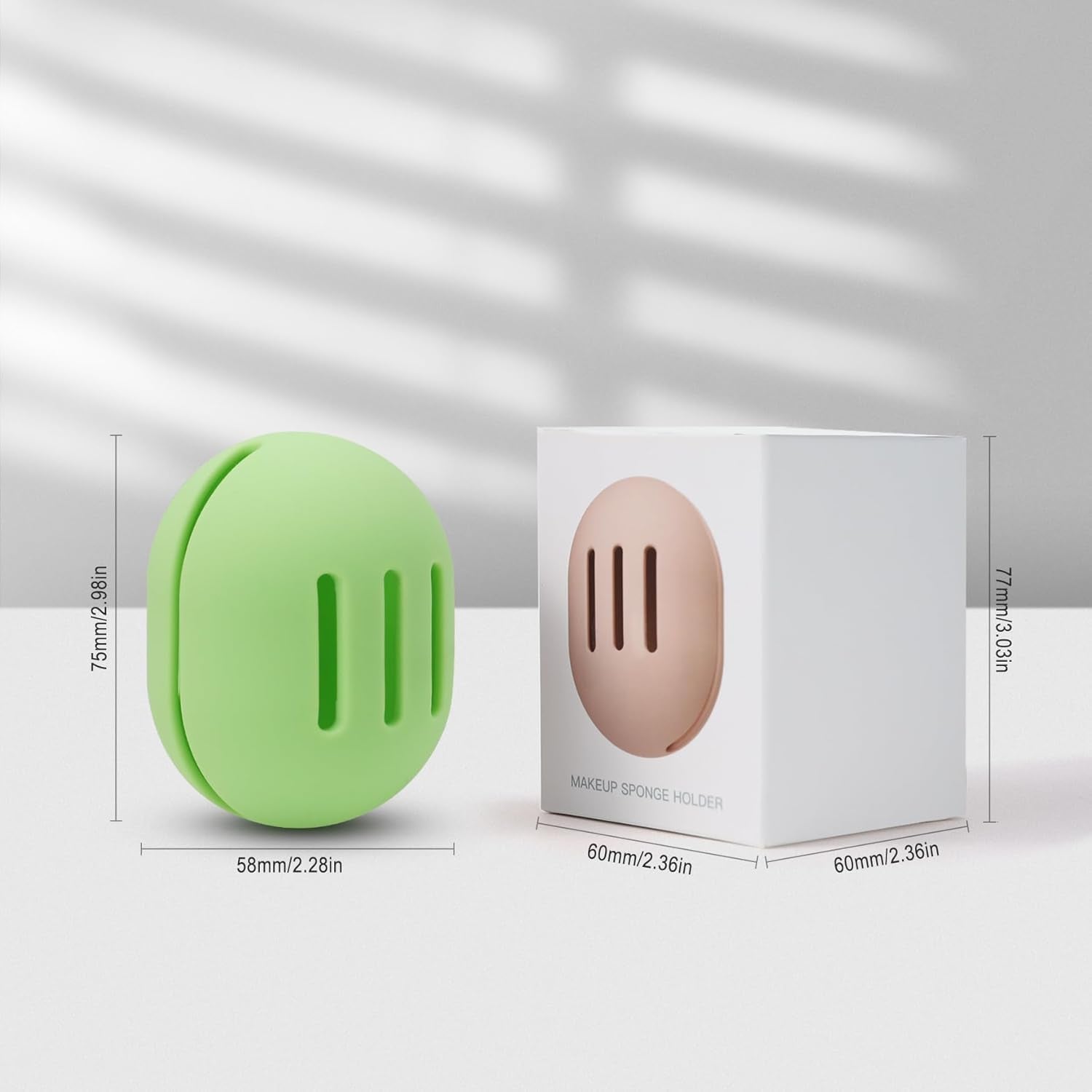 Breathable Silicone Makeup Sponge Case - Travel Beauty Blender Holder for Foundation Puff (Grass Green)