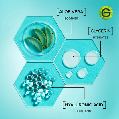 Aloe Vera Serum, with HYALURONIC ACID, Replumping Hydrating, Suppler Skin, Glows, Healthier Looking, for Normal to Combination, Vegan Formula, 30Ml