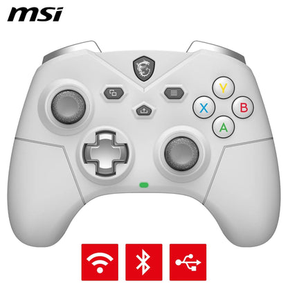 FORCE GC300 WIRELESS WHITE PC Gamepad Controller - 2.4 Ghz, Bluetooth, USB Type-C to a - Wired/Wireless, 600Mah Li-Ion Battery (20H), Interchangeable D-Pad Covers, Dual Vibration Motors