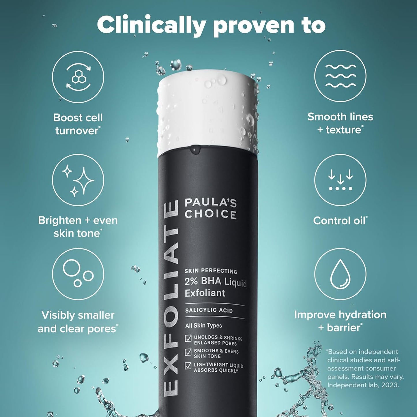 SKIN PERFECTING 2% BHA Liquid Exfoliant with Salicylic Acid, Facial Polish for Enlarged Pores, Wrinkles & Fine Lines, Suitable for Blackhead-Prone Skin, Fragrance-Free