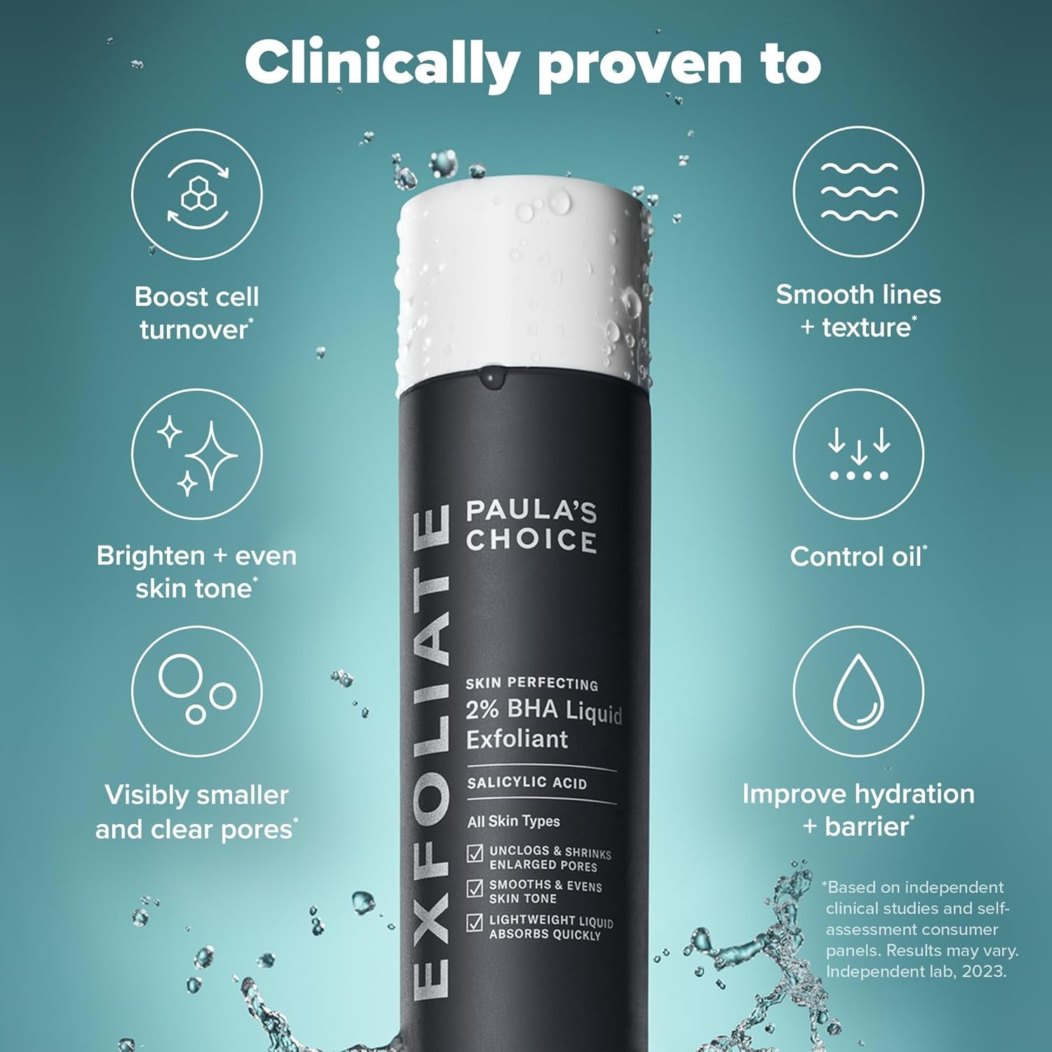 SKIN PERFECTING 2% BHA Liquid Exfoliant with Salicylic Acid, Facial Polish for Enlarged Pores, Wrinkles & Fine Lines, Suitable for Blackhead-Prone Skin, Fragrance-Free