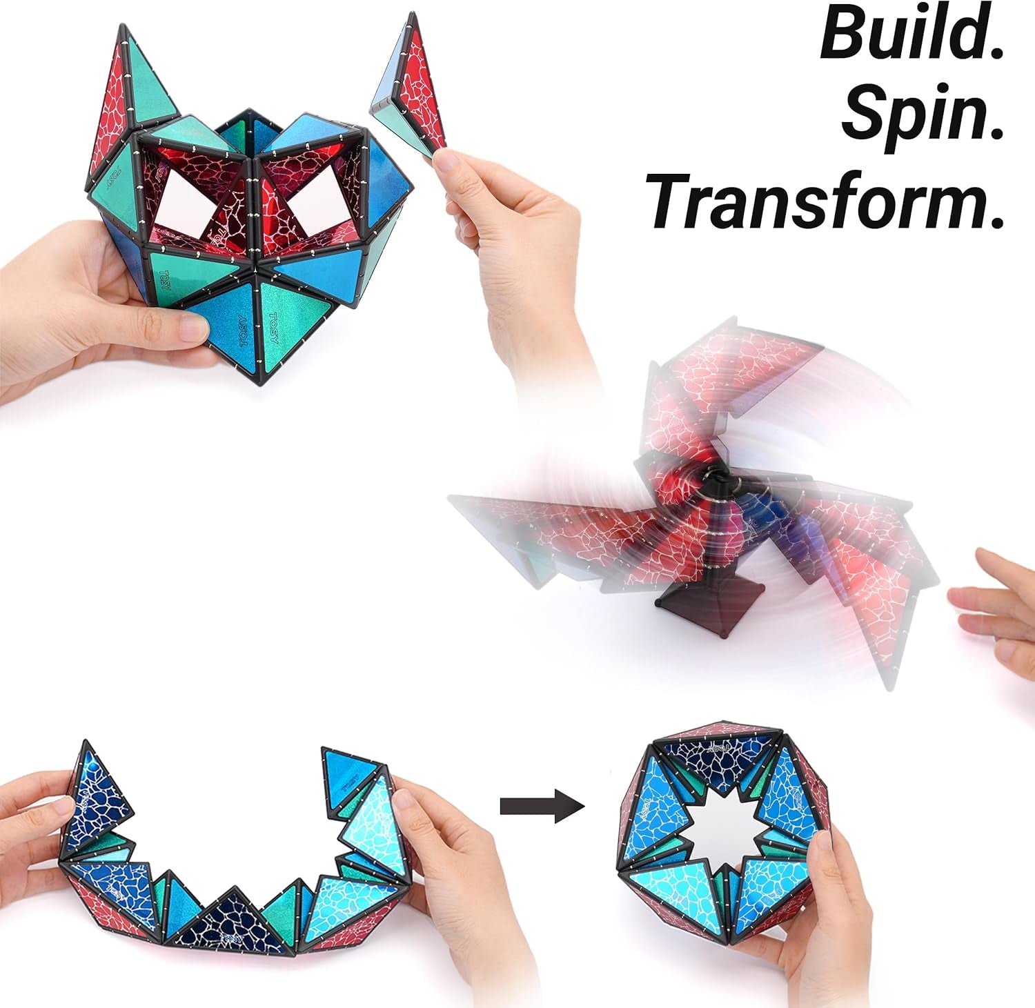 Magnet Pyramid Stone Puzzle 243 Magnets 14pcs STEM Creative Toy