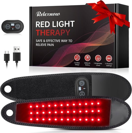 Red Light Therapy for Hands Wrist with Heat & Massage, 3000Mah Wireless Controller, Wearable near Infrared & Red Light Wrist Wrap with 36 Beads for Faster Recovery & Hand Pain Relief