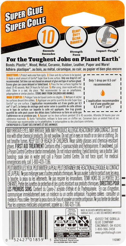 Super Glue Liquid, Fast-Setting, Versatile Cyanoacrylate Glue, Anti-Clog Cap, Flow Control Formula, Clear, 0.53Oz/15G, (Pack of 1) 112381
