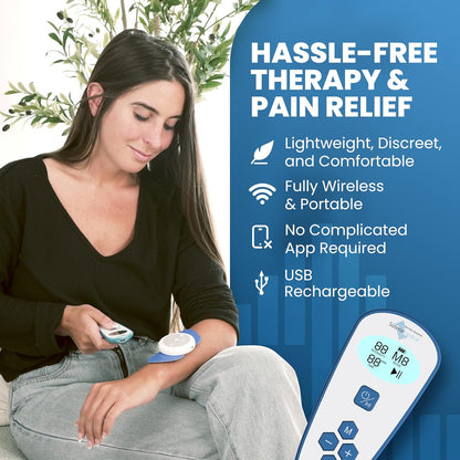 Painx TENS Wireless Tens Unit Muscle Stimulator with EMS - FSA Tens Unit for Back Pain, Knee, Neck and Face with USB Rechargeable Device and Remote, Designed in USA, 4 Electrode Pads