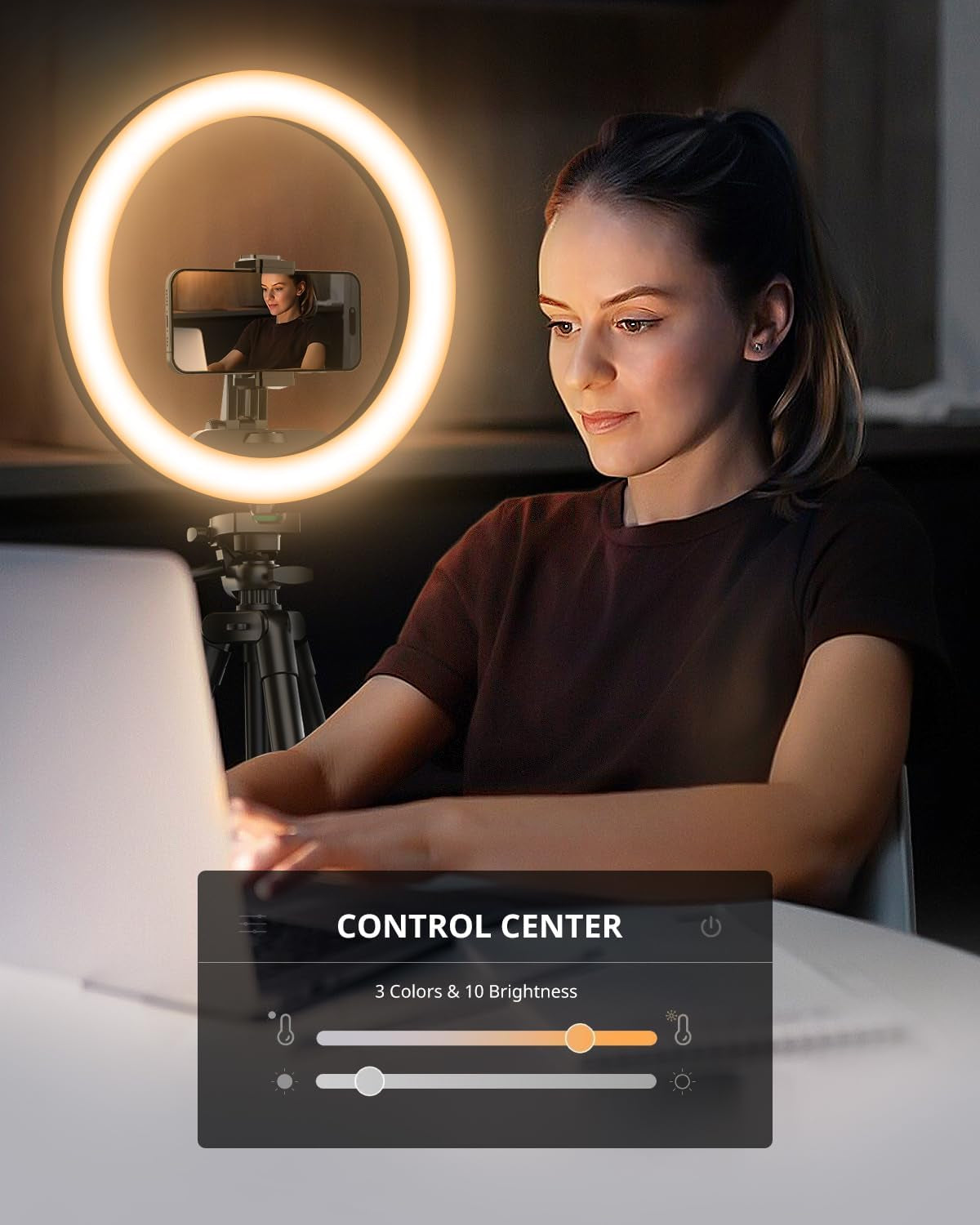 12 Inch Ring Light with Stand 50in Tripod Phone Holder for Makeup Video