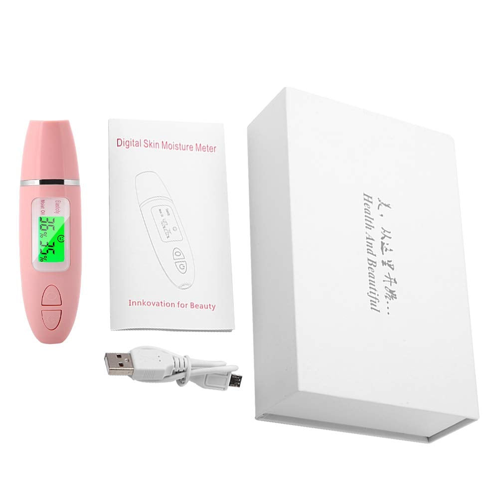 Skin Hydration Tester, Analyzer Machine Professional, Digital Skin Oil Sensor, Analyzer Tester Water Oil Monitor LCD Display Monitoring Meter for Face and Body