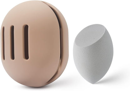 Breathable Silicone Makeup Sponge Case - Travel Beauty Blender Holder for Foundation Puff (Grass Green)