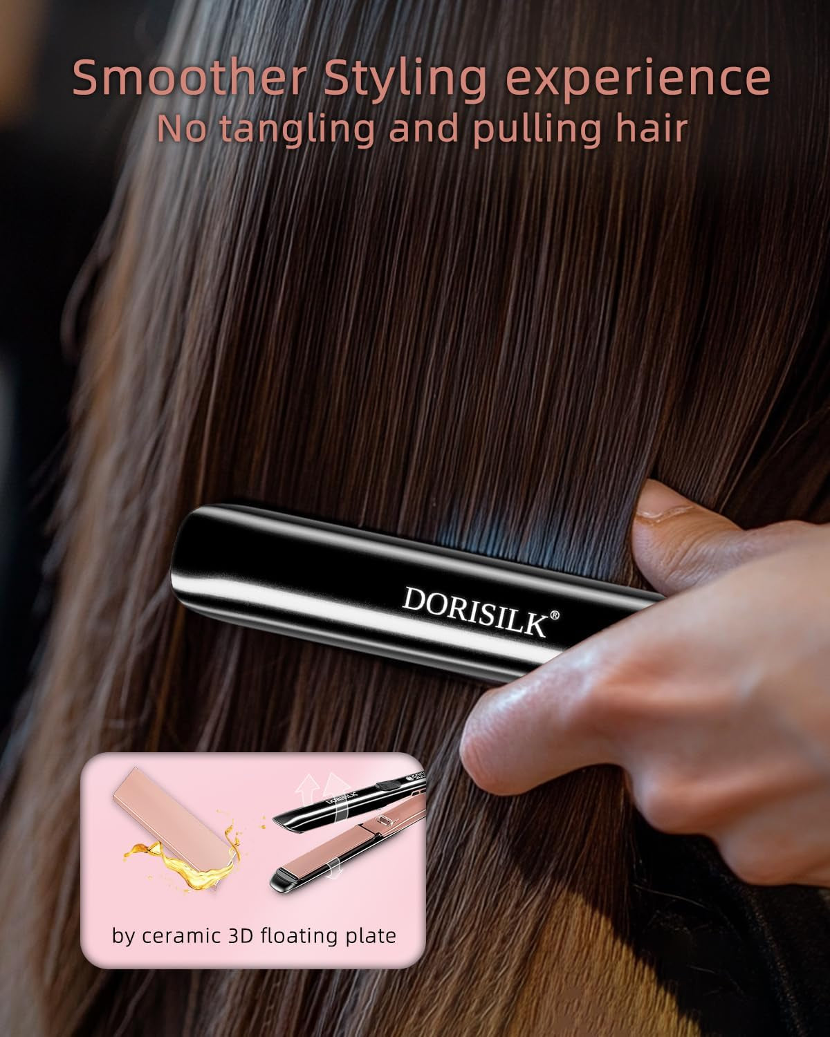 500 Degree High Temp Professional Hair Straightener，30S Fast Heating Ceramic Flat Iron ，2 in 1 Hair Straightener and Curler，Plasma Flat Iron Get Frizz-Free ，Dual Voltage for Travel Using